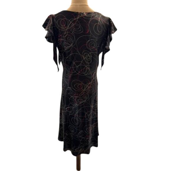 "METAPHOR" V Neck Babydoll Flutter Sleeve Dress SZ 8 Y2K Whimsigoth Dark Fairy - Picture 2 of 8